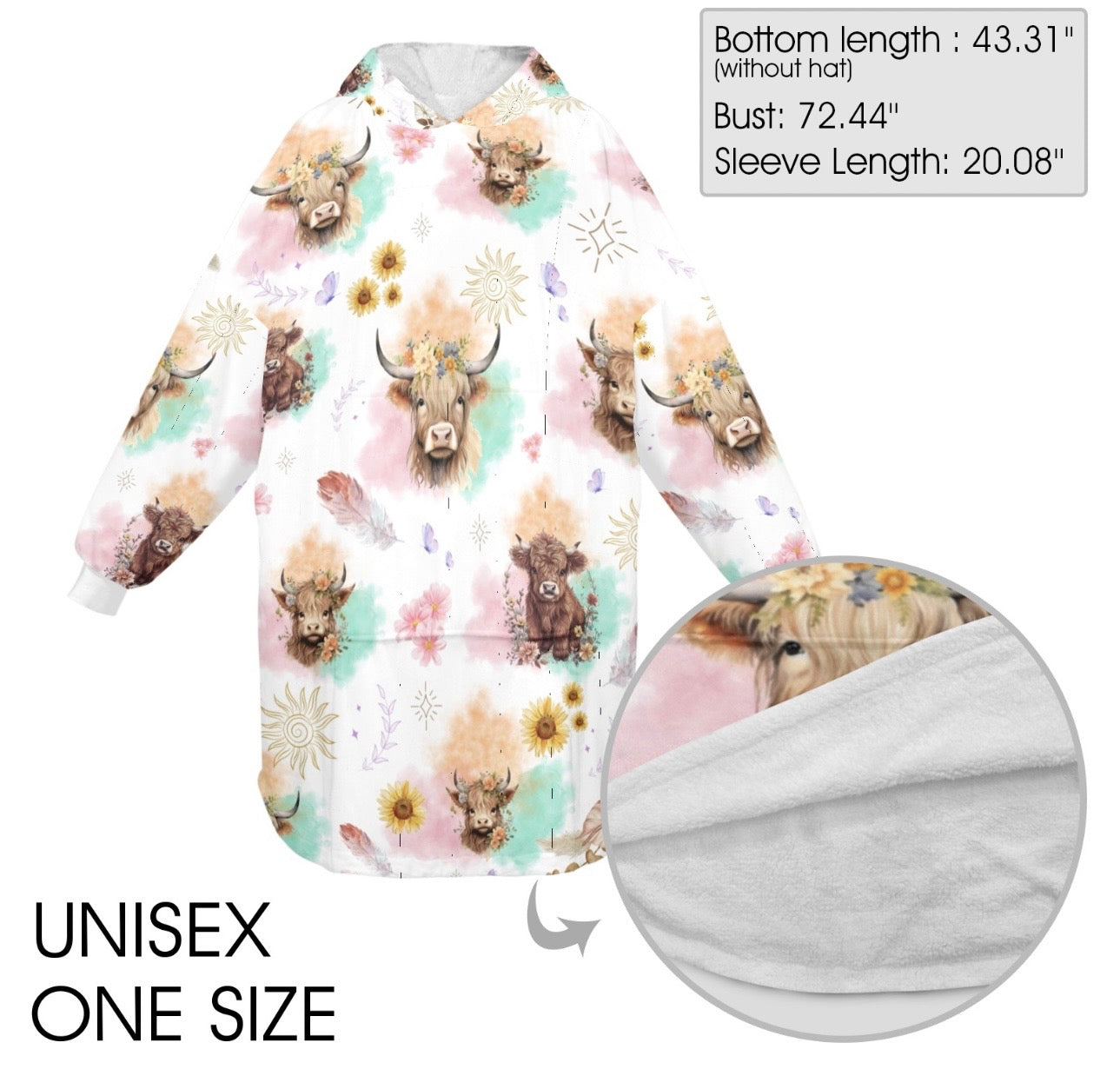 “Highland Cow” Adult Oversized Hoodie