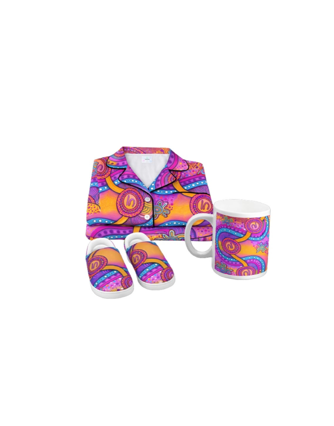 “Walking Together On Country” (Pink) Cotton Pyjama Bundle