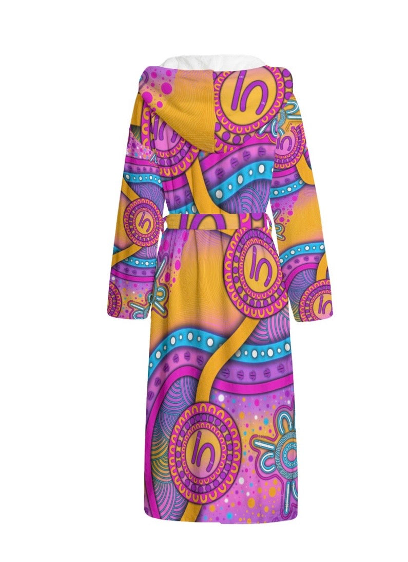 “Walking Together On Country” (Pink) Women’s Robe