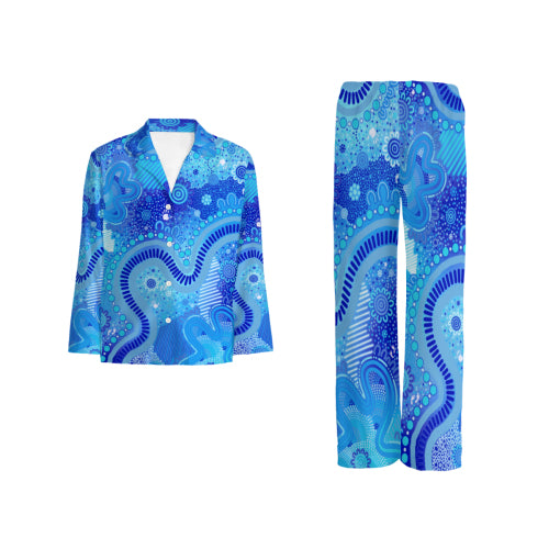 “Rivers Of Sky, Pathways Of Spirit” Women’s Flannel Pyjama Set
