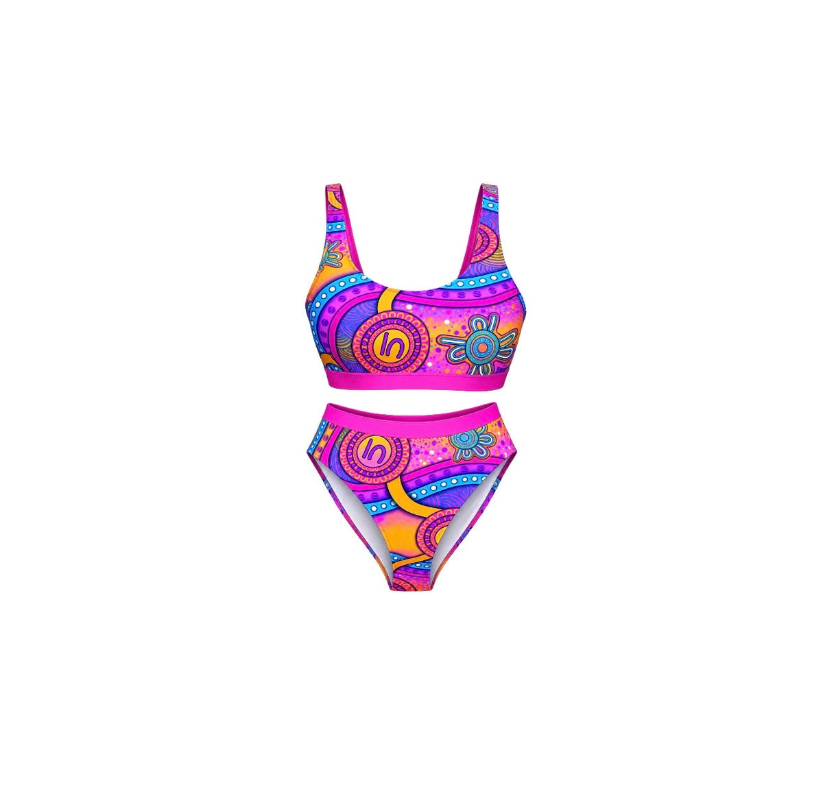 “Walking Together On Country” (Pink) women’s Bikini Set