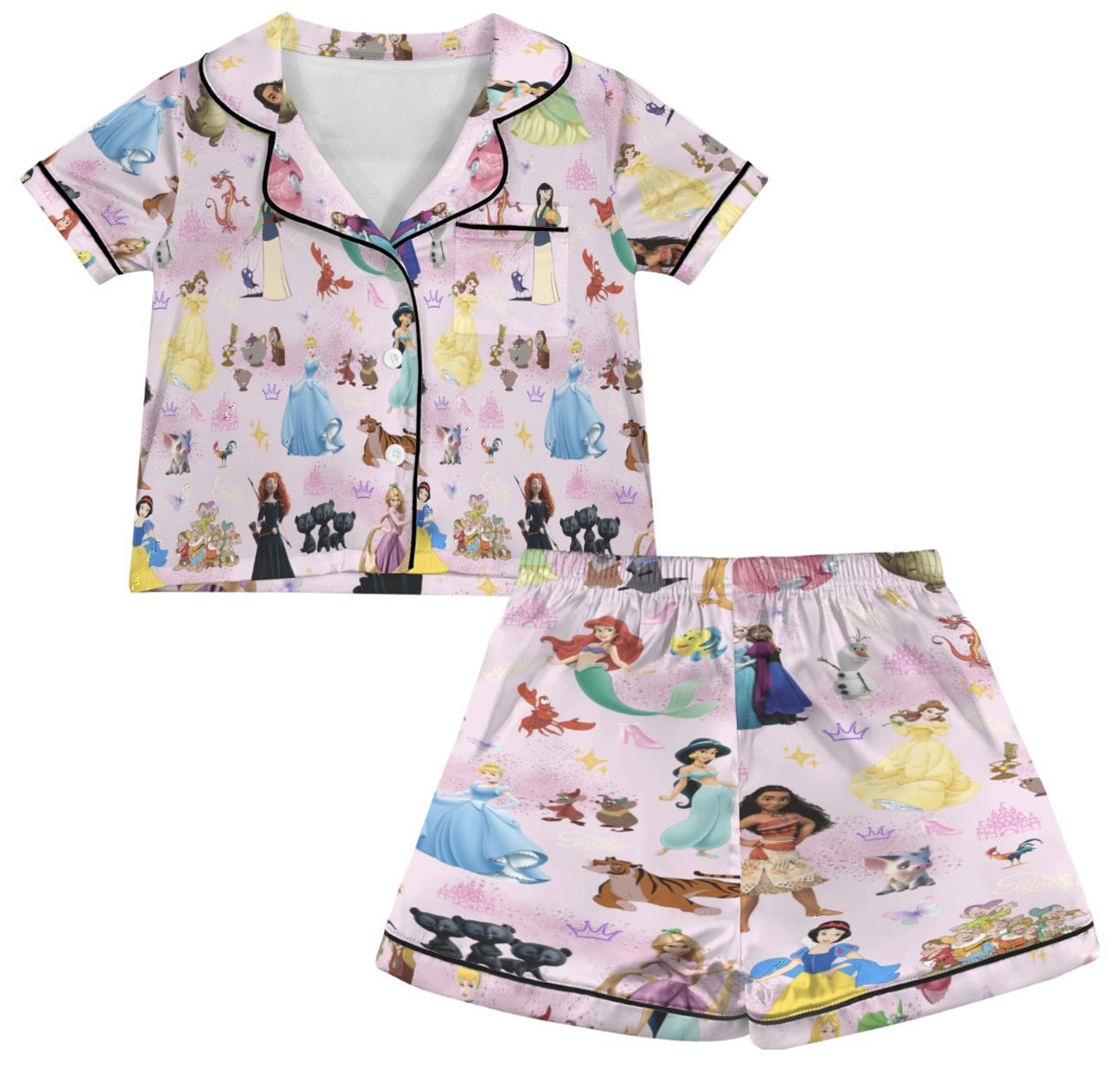 “Princess” Kids Satin Pyjama set