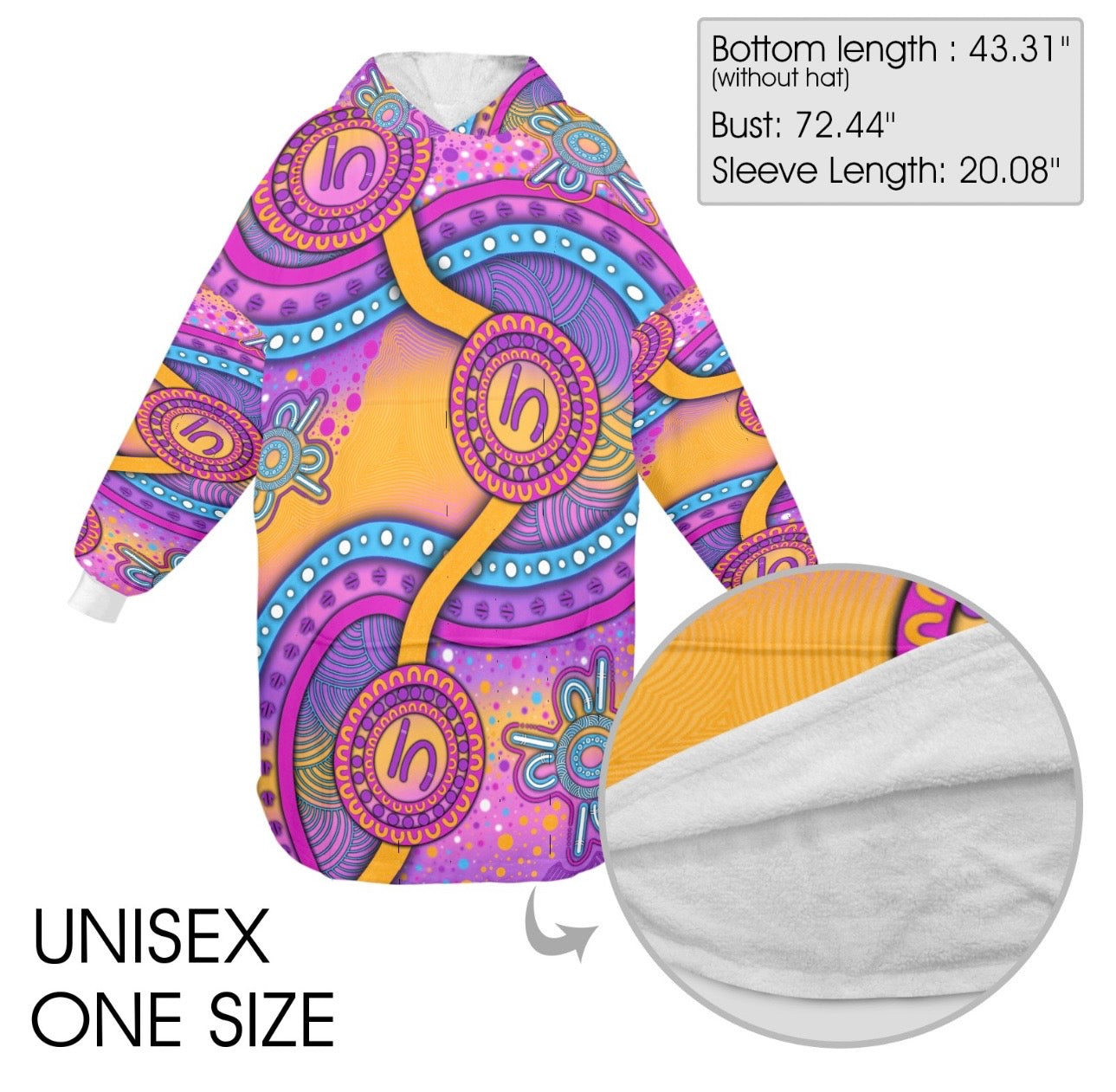 “Walking Together On Country” (Pink) adult Oversized Hoodie