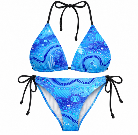 “Rivers Of Sky, Pathways Of Spirit” women’s Triangle Bikini Set