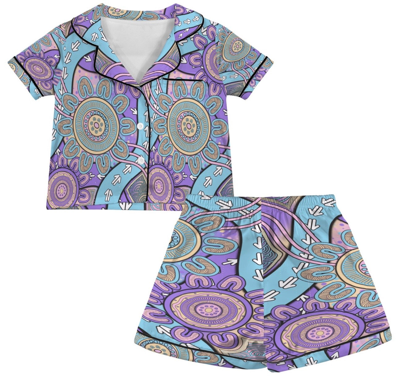 “The Flow Of Connection” kids Satin Pyjama Set