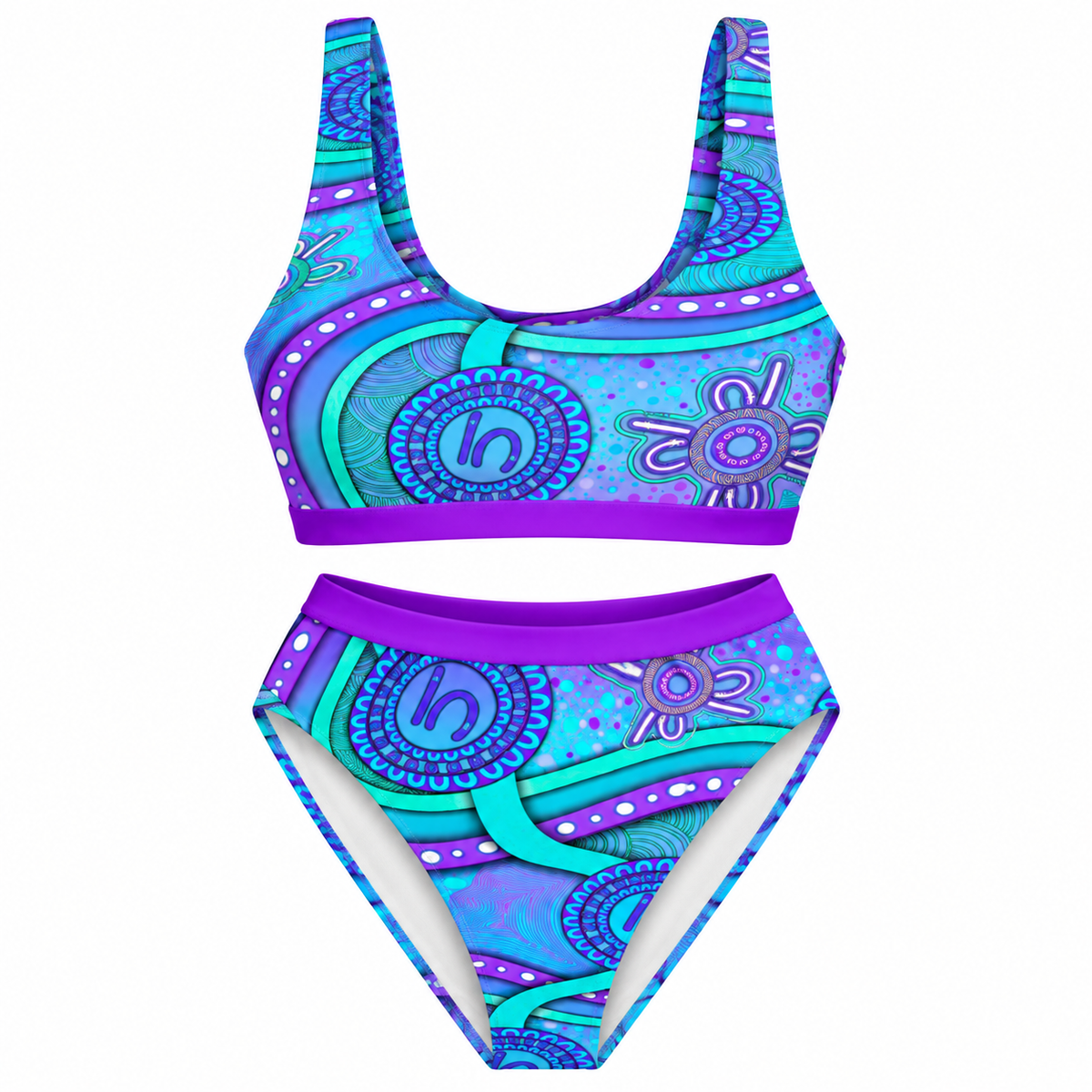 “Walking Together On Country” (Purple) women’s Bikini Set