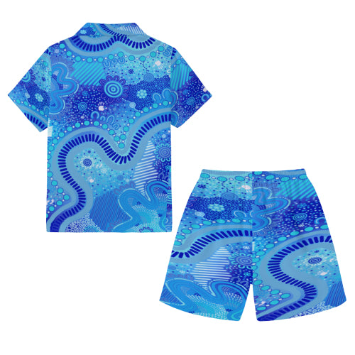 “Rivers Of Sky, Pathways Of Spirit” Kids Cotton Pyjama Set