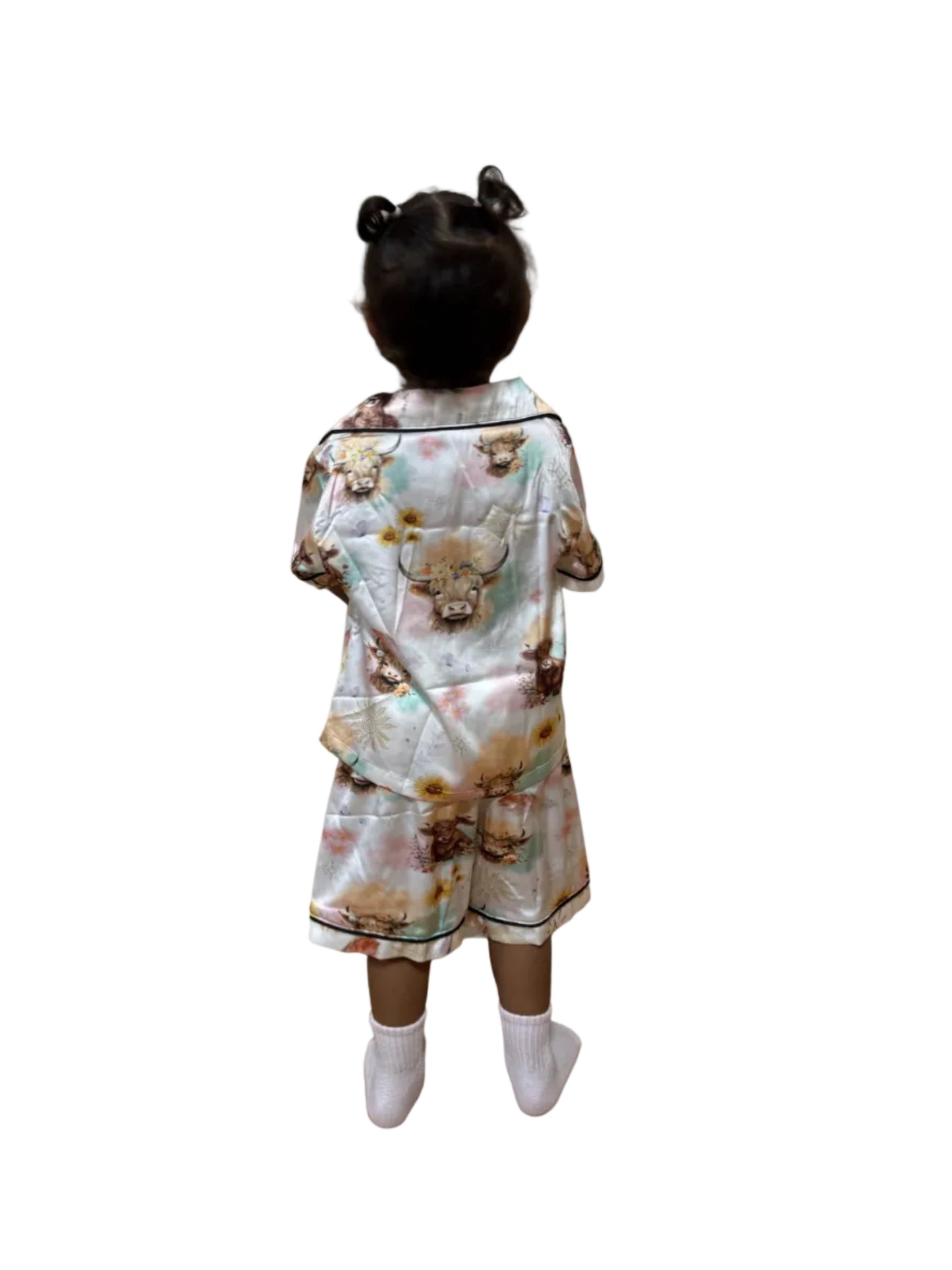 “Highland Cow” Kids Satins Pyjama Set