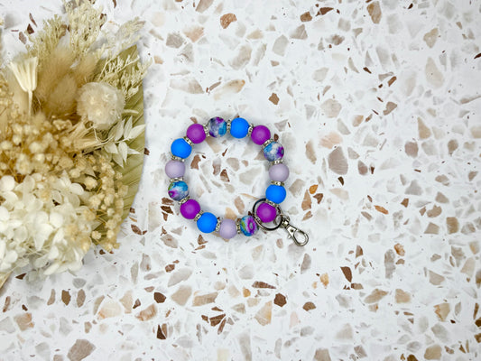 Floral Purple Wristlet