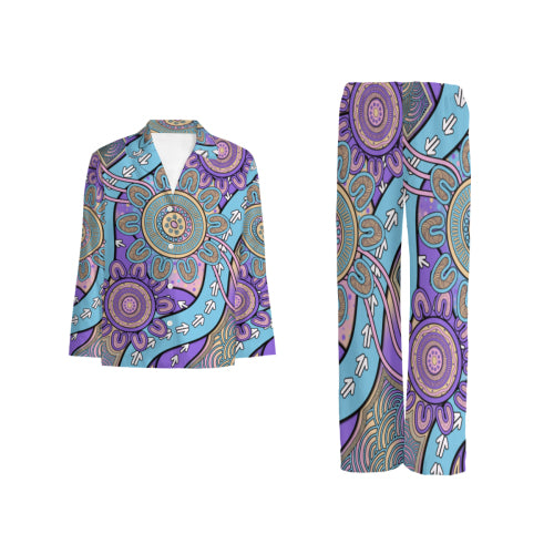 “The Flow Of Connection” Women’s Flannel Pyjama Set