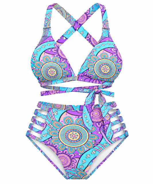 “Flow Of Connection” women’s High Wasted Bikini Set
