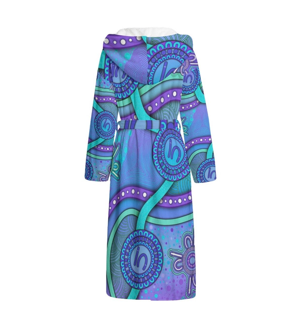 “Walking Together On Country” (Purple) Women’s Robe