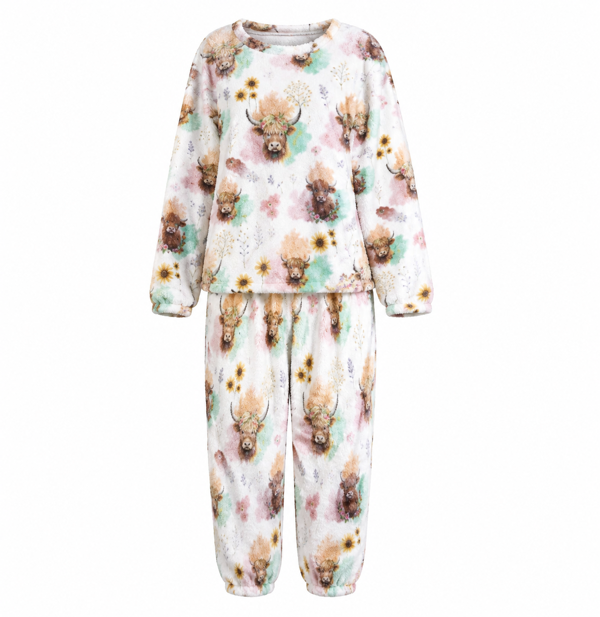 “Highland Cow” Women plush Pyjamas