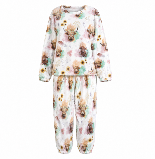 “Highland Cow” Women plush Pyjamas