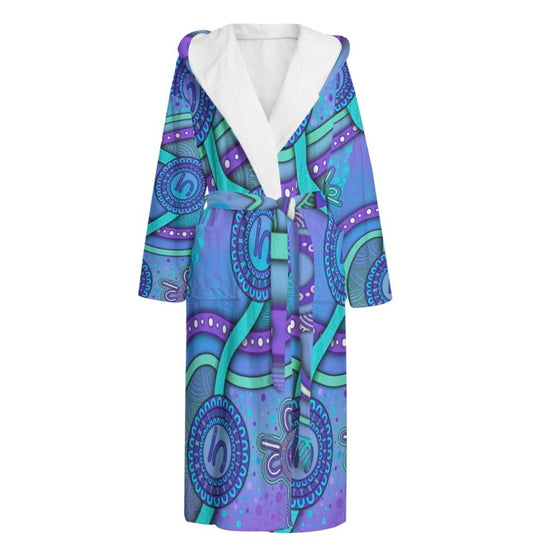 “Walking Together On Country” (Purple) Women’s Robe