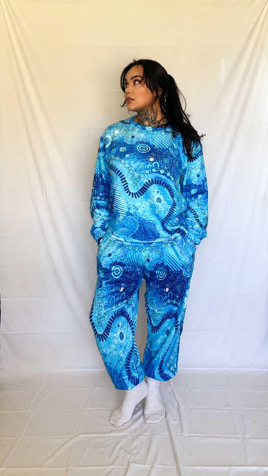 “Rivers Of Sky, Pathways Of Spirit” Women plush Pyjamas