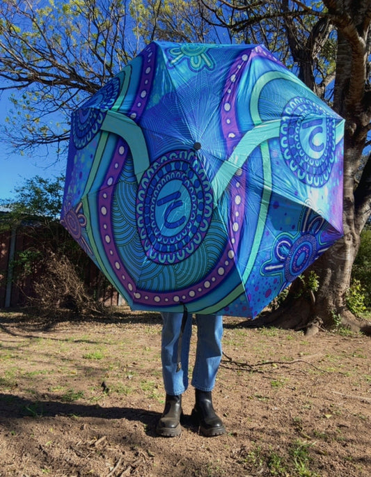 “Walking Together On Country” (Purple) Umbrella
