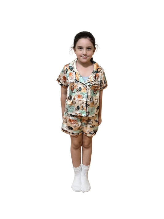 “Cow Girl” Kids Satin Pyjama Set