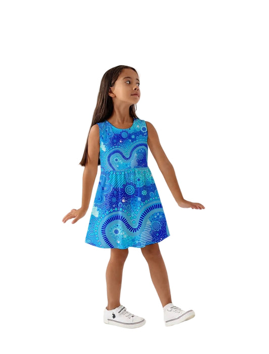 “Rivers Of Sky, Pathways Of Spirit” Kids Nanna Dress
