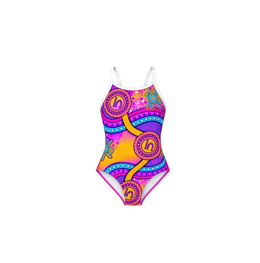 “Walking Together On Country” (Pink) toddler One Piece