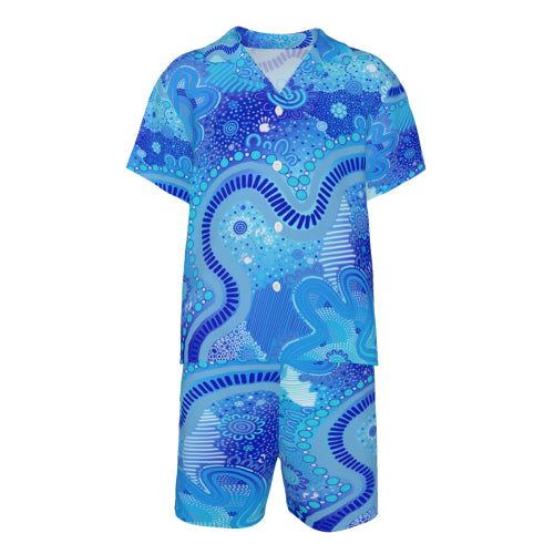 “Rivers Of Sky, Pathways Of Spirit” Kids Cotton Pyjama Set