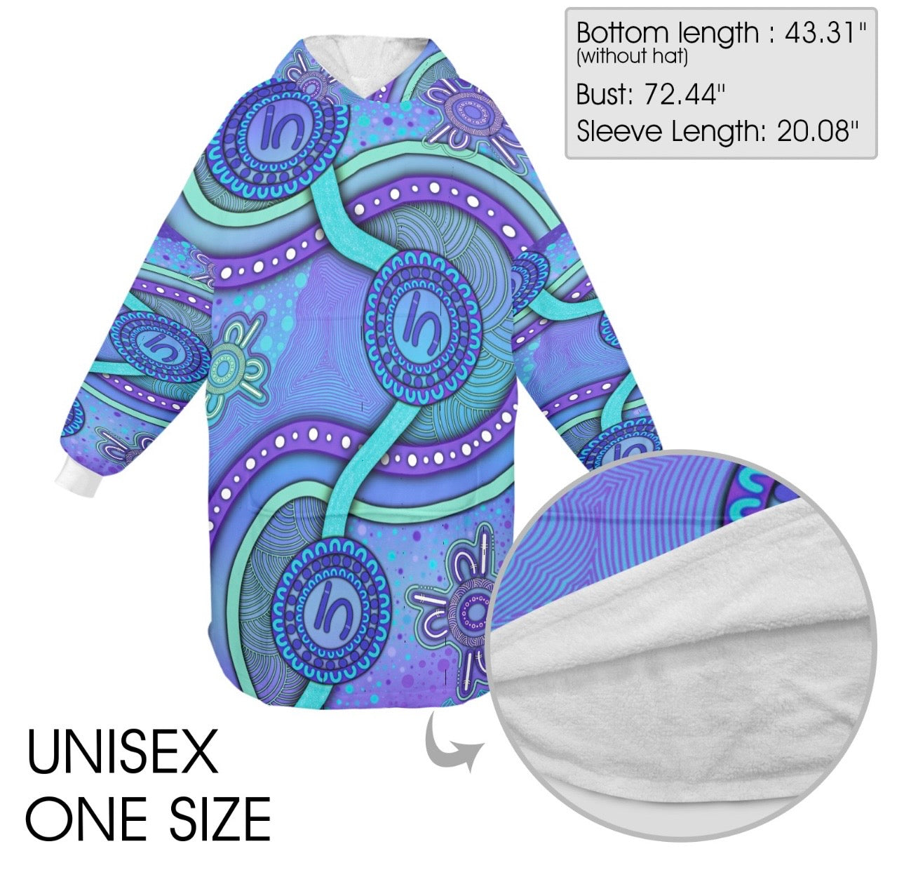 “Walking Together On Country” (Purple) adult Oversized Hoodie