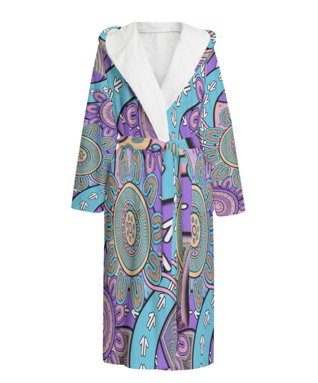 Flowing Polyester Robe “Flow Of Connection” Women’s Robe – Yuluwirri Creations