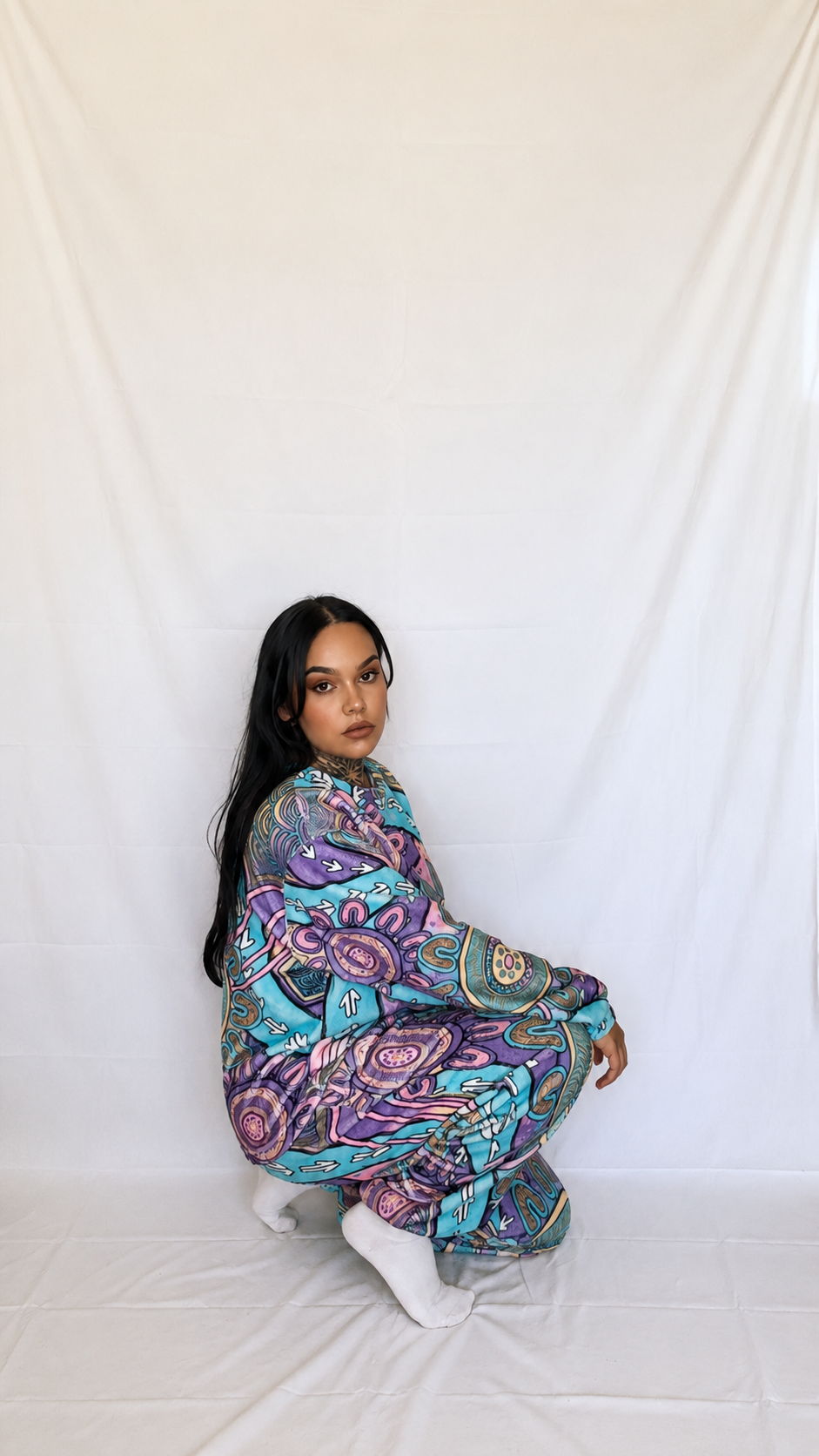 “Flow Of Connection” Women plush Pyjamas