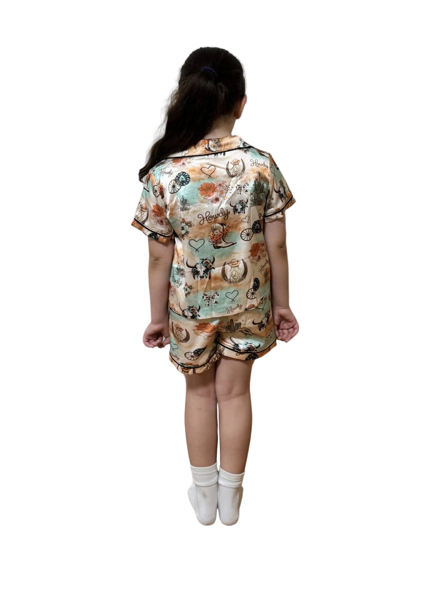 “Cow Girl” Kids Satin Pyjama Set