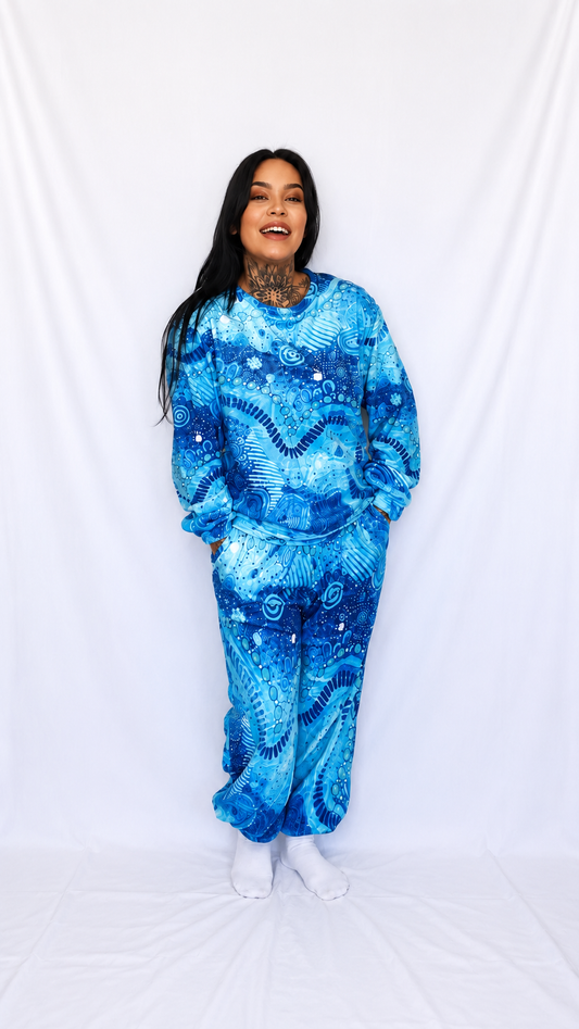 “Rivers Of Sky, Pathways Of Spirit” Women plush Pyjamas
