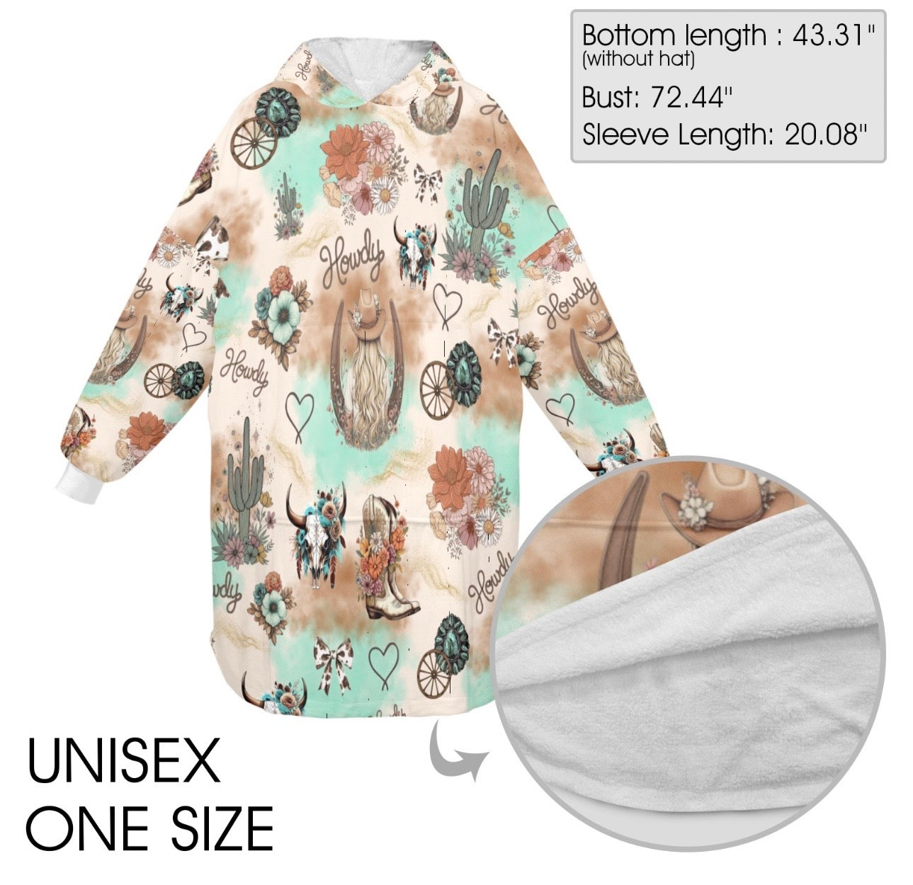 “Cow Girl” Adult Oversized Hoodie