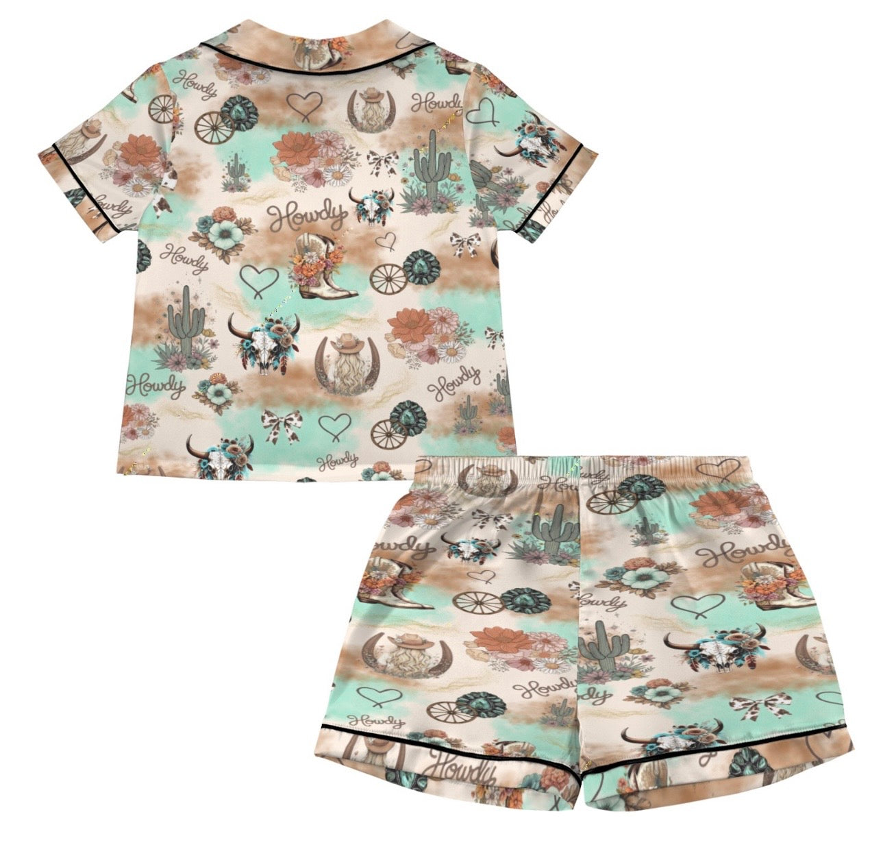 “Cow Girl” Kids Satin Pyjama Set