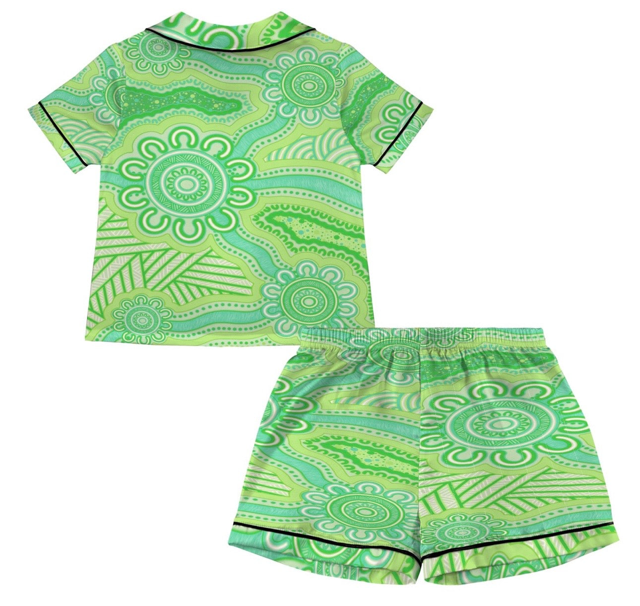 “Tracks Of Country” Kids Satin Pyjama Set