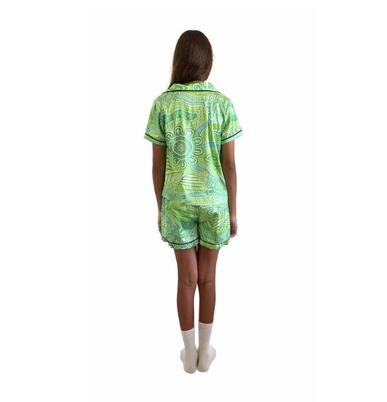 “Tracks Of Country” Kids Satin Pyjama Set