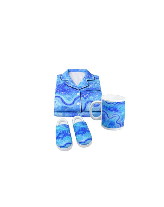 “Rivers Of Sky, Pathways Of Spirit” Satin Pyjama Bundle