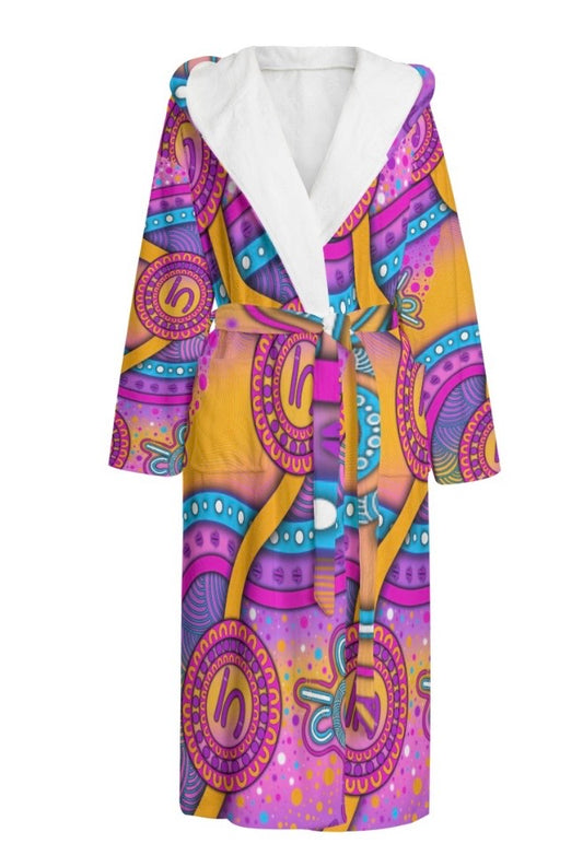 “Walking Together On Country” (Pink) Women’s Robe