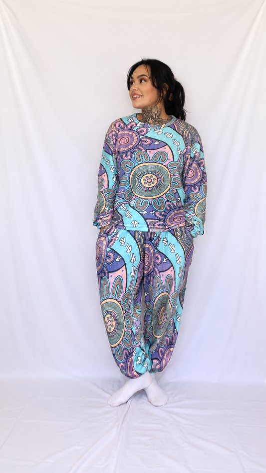 “Flow Of Connection” Women plush Pyjamas