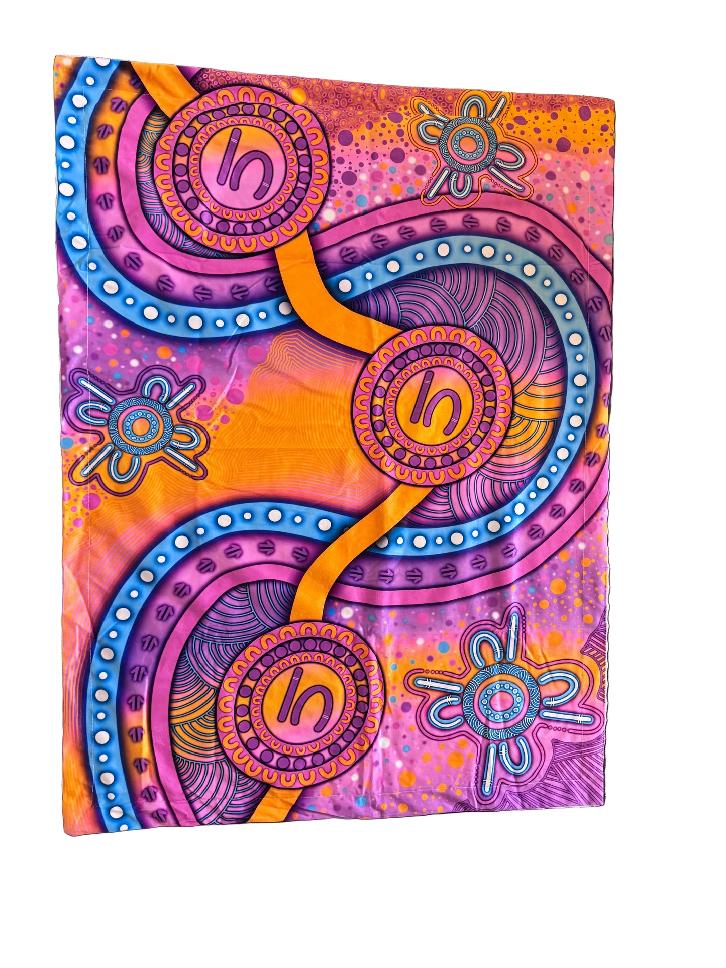 “Walking Together on country” (Pink) Baby Blanket