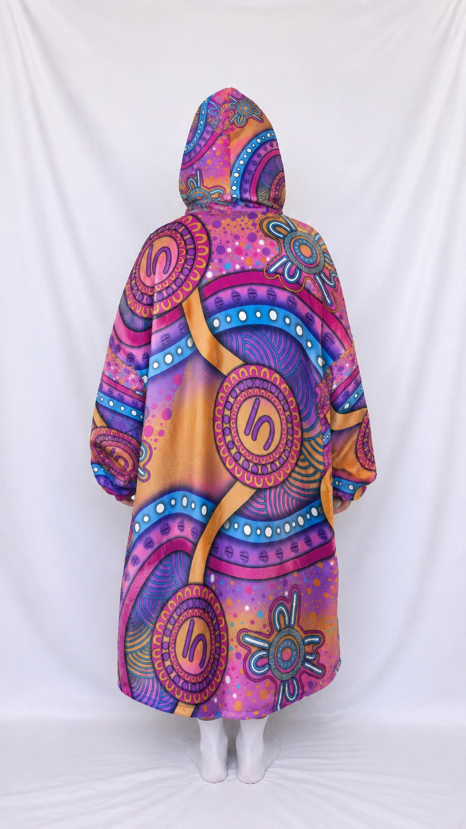 “Walking Together On Country” (Pink) adult Oversized Hoodie