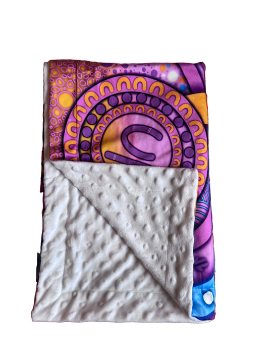 “Walking Together on country” (Pink) Baby Blanket