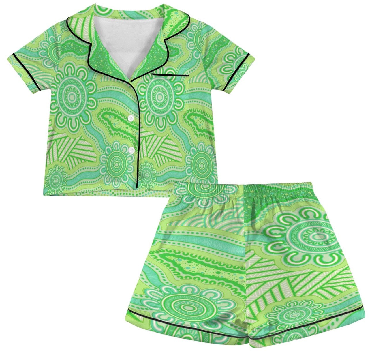 “Tracks Of Country” Kids Satin Pyjama Set