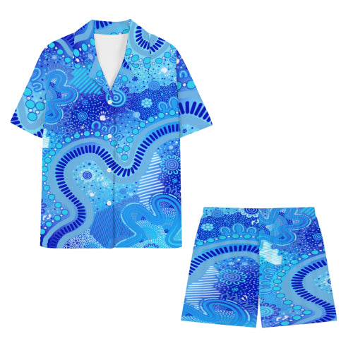 “Rivers Of Sky, Pathways Of Spirit” Women’s Cotton Pyjama Set