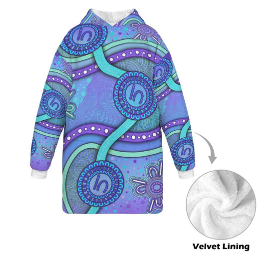“Walking Together On Country” (Purple) Kids Oversized Hoodie