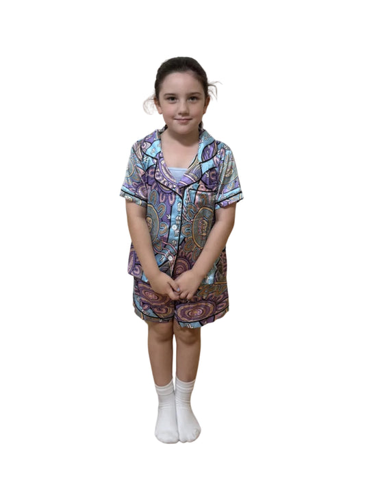 “The Flow Of Connection” kids Satin Pyjama Set