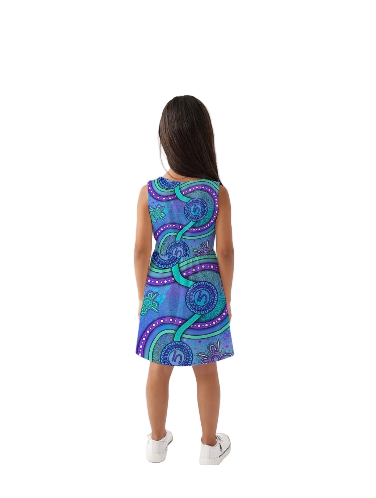 “Walking Together On Country” (Purple) Kids Nanna Dress