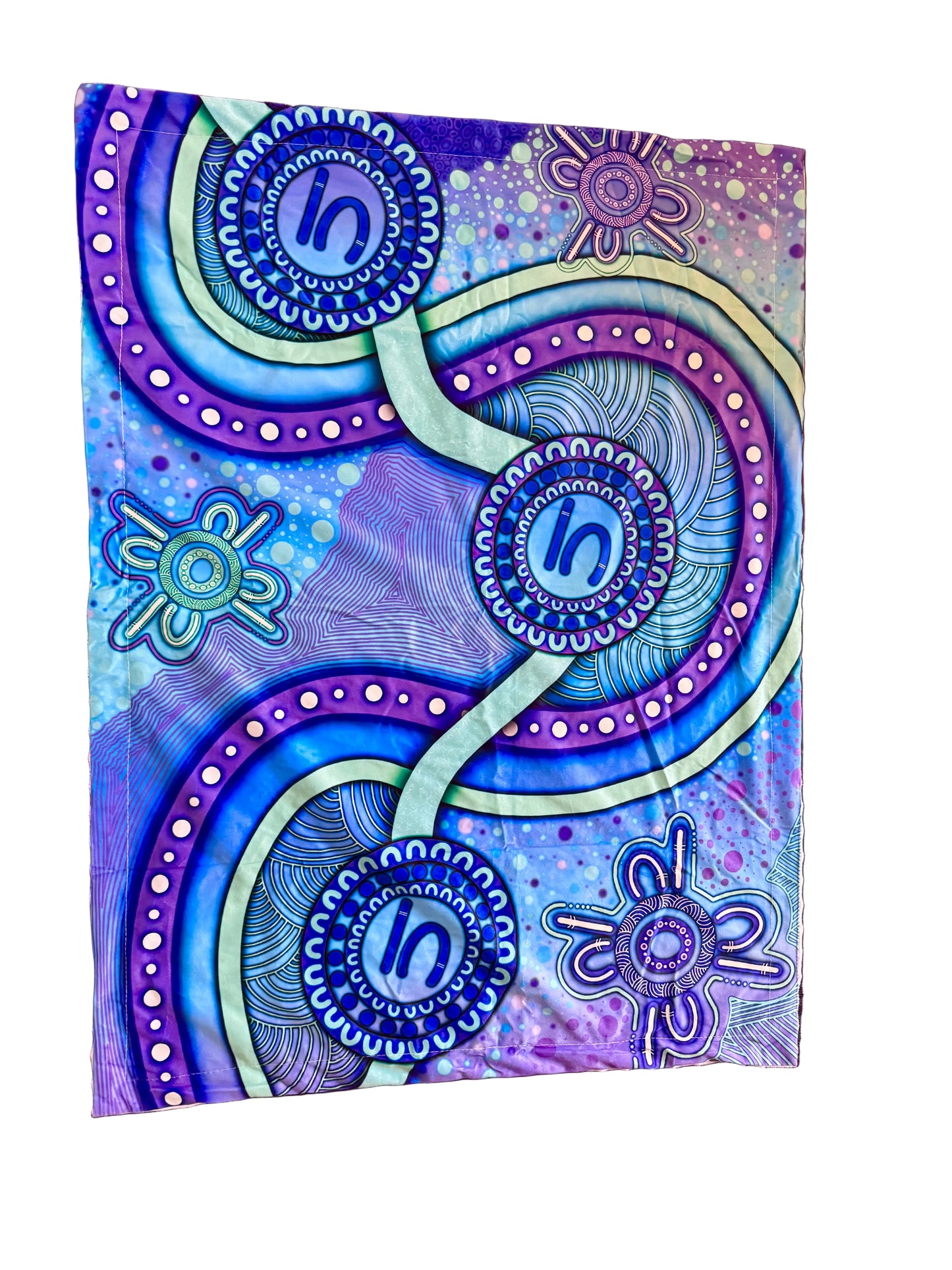 “Walking Together on country” (Purple) Baby Blanket