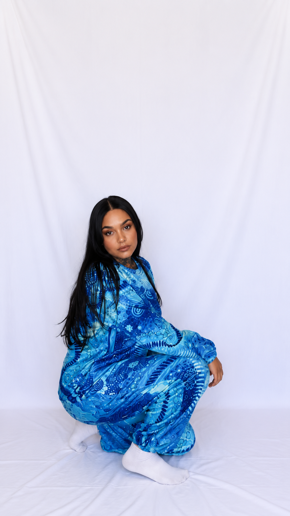 “Rivers Of Sky, Pathways Of Spirit” Women plush Pyjamas