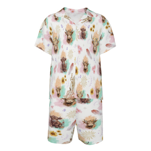 “Highland Cow” Kids Cotton Pyjama Set